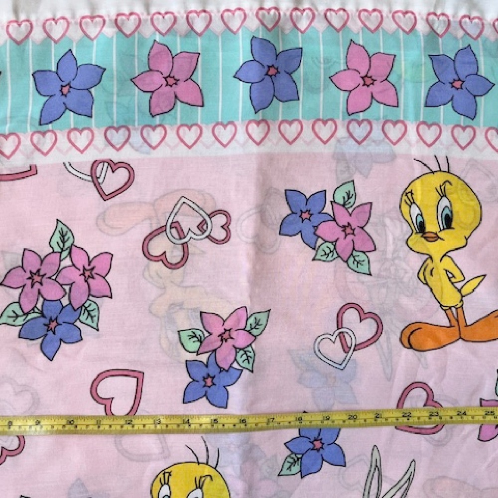 Rare find,Vintage Pink Tweety Bird Twin Sheet Set, 1996 Warner Bros, The Bibb Co - Picture 2 of 7